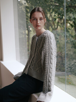 Cable Knit cardigan - Gray