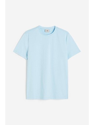 슬림핏 피마 코튼 티셔츠 라이트 블루 1101074017