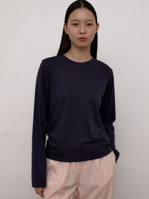 Tencel Long Sleeve T-Shirts (Navy)