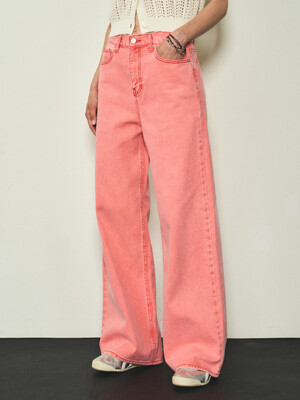 Pigment Stone Washing Pants_CTD410(Bleach Red)
