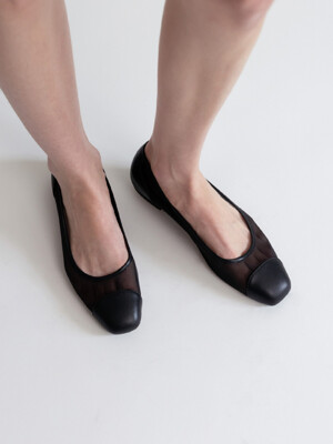 TOE MESH FLAT SHOES (2colors)