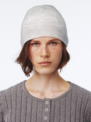 Print Knit Beanie UNISEX Grey