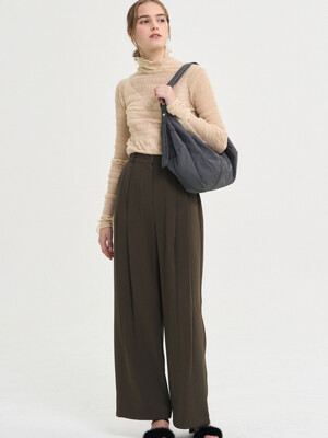 Seine Wild Pintuck Slacks_Brown