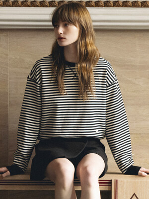 F Stripe Stitch Point Sweatshirt_2colors