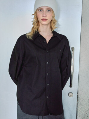 OXFORD OVERSIZED SHRITS / BLACK