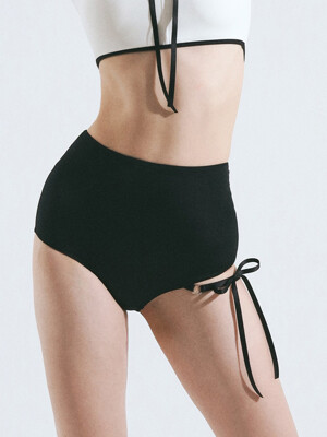 원사이드 리본 하이 비키니팬티 (Black)