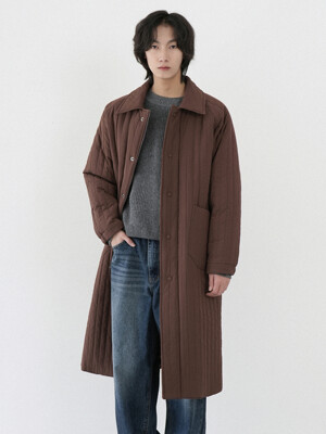 DM1042 QUILTING LONG COAT_BROWN