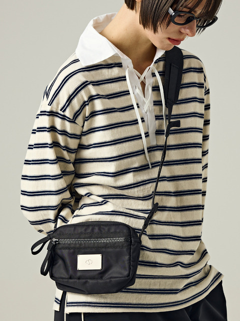 샐러드볼즈]SYMBOL NYLON 2-POCKET CROSS BAG[IVORY]