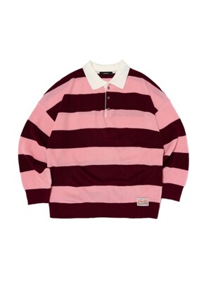 STRIPE COLLAR KNIT (PINK)