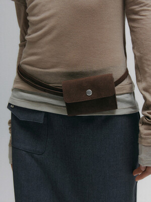 Slim Strap Mini Belt Bag (Brown)