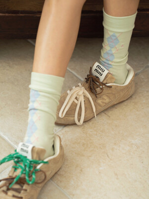 [no.488] melon argyle socks