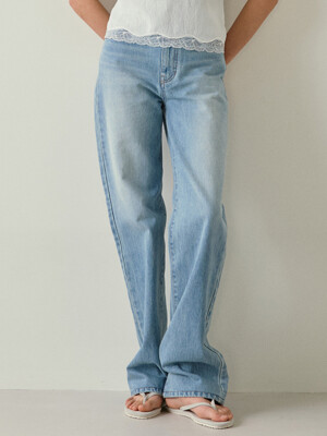 straight denim pants (vintage blue)
