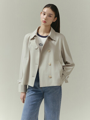 잇미샤 백 플리츠 하프 트렌치 코트 ITP3WBY310 (2COLOR)
