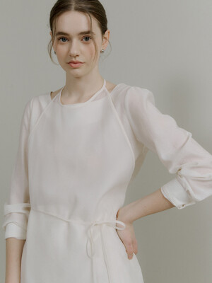 comos 1412 halter layered blouse (cream)