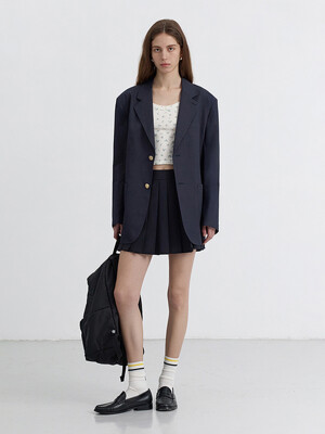 UNISEX CLASSIC LINEN JACKET NAVY_UDJA5B121N2