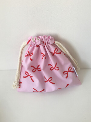 Ribbon String Pouch (Pink)