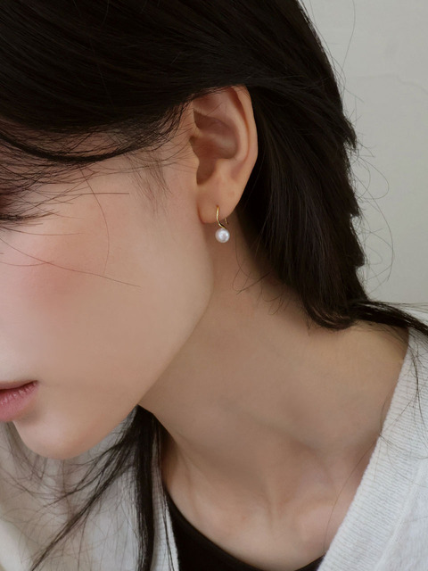오브드무아 [단독]Amour. Pearl Hook Earring
