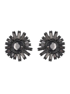 black flower earrings