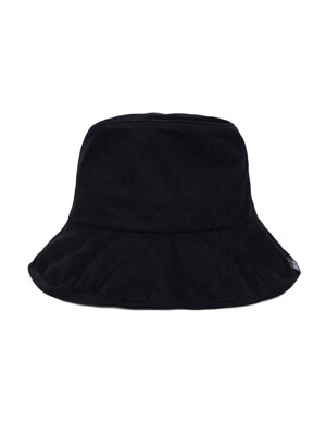 Wide brim washing bucket hat black