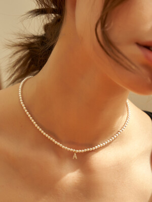 SHINE INITIAL PEARL CHOKER NECKLACE_NZ1088