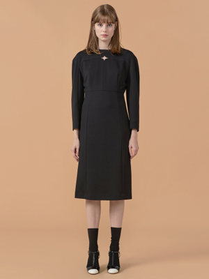 [22FW] Twinkle Point Jersey Dress - Black