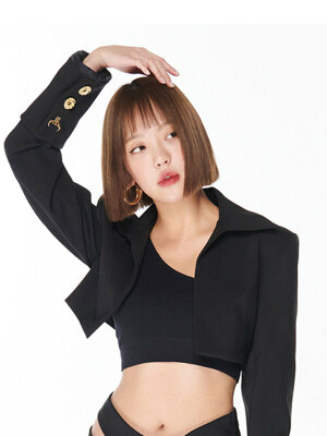 BUTTER CROP JACKET - BLACK