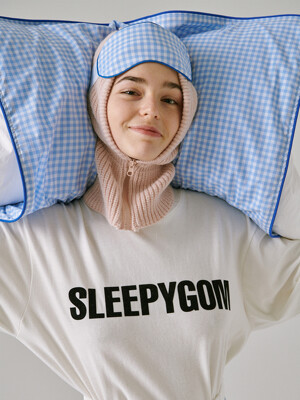 SLEEPYGOM BLUE CHECK PILLOW SHEET