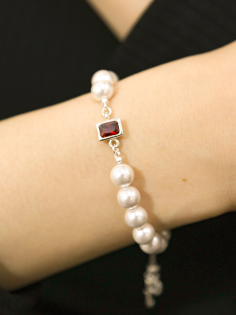 주얼리 - 유니제이 (UNI.J) - Sunred Pearl Silver Bracelet Ib265 [Silver]
