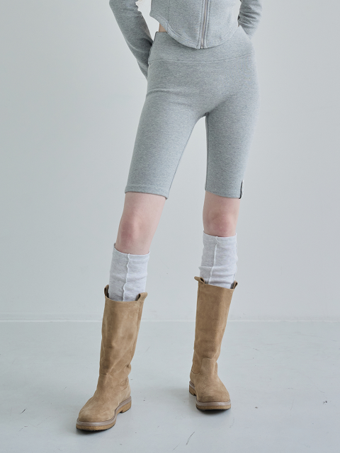 팬츠 - 아우어솔티 (oursaalty) - Comfortable Half Leggings / Melangegray