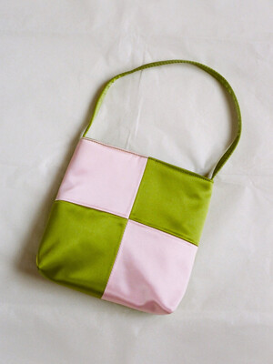 VERA CHECKERBOARD BAG OLIVE GREEN PINK