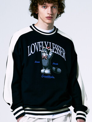 [UNISEX] COLOR POINT LOVELY LESSER PANDA SWEATSHIRT [OVER-FIT] NAVY