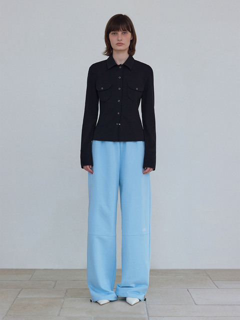 셔츠 - 알테 (Alte) - POCKET JERSEY TOP _ BLACK