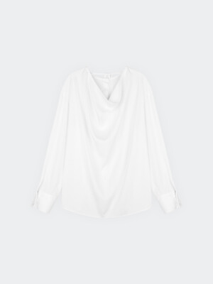 DRAPED OPEN BACK BLOUSE WHITE