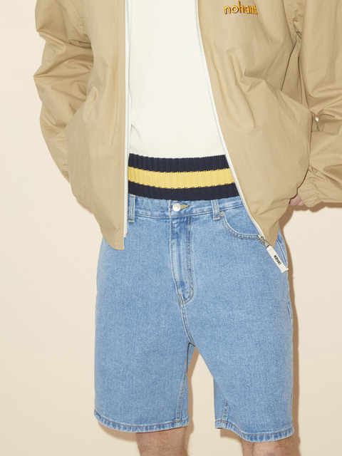 데님,데님 - 노앙 (NOHANT) - STRAIGHT DENIM SHORTS MID BLUE 
