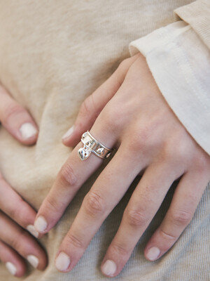 Melting Heart Charm Ring (Silver)