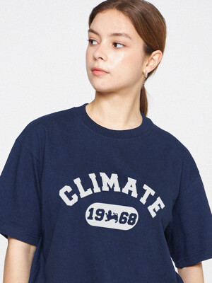 [ODNR-UNISEX]CLIMATE 로고 1968 반팔티_네이비