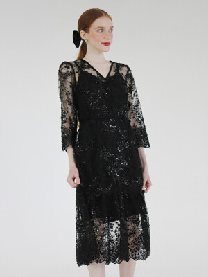 Twilight sequin dress (Black)