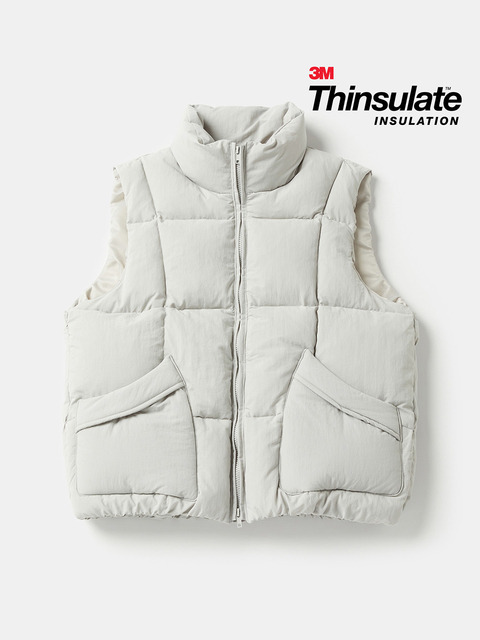 아우터 - 코프위 (COFWI) - [3M Thinsulate] Bound Pocket Padding Vest LIGHT GRAY