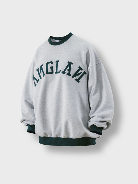 티셔츠,티셔츠,티셔츠,티셔츠 - 앵글런 (ANGLAN) - Applique Sweat Shirt - White Melange