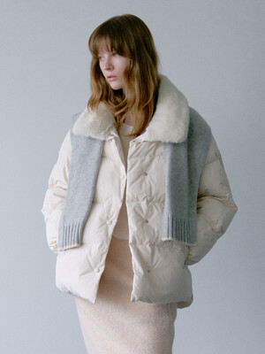 Detachable Knit Shawl Goose Down KD3WJ4040_90