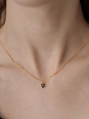 [silver925] TB008 tiny ribbon in heart necklace