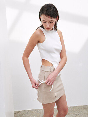 CUT-OUT DRAWSTRING SLEEVELESS TOP_WHITE