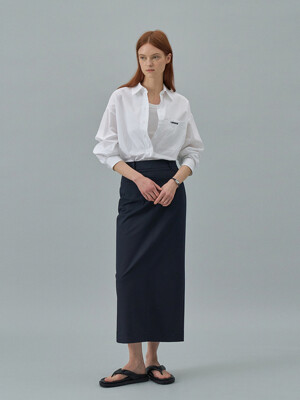 H-Line Minimal Long Skirt[LMBDSPSK402]-Navy