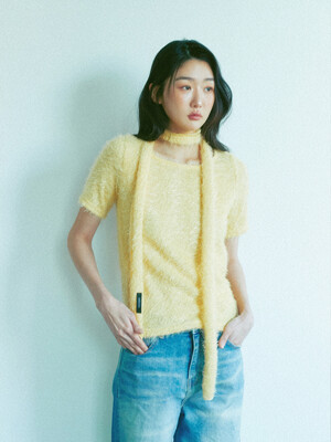Hairly Knit Top(Yellow)