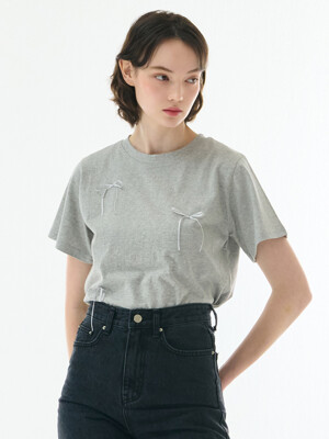 RIBBON T-SHIRT GRAY