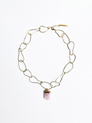 Pebble Chain Rose Qartz Necklace