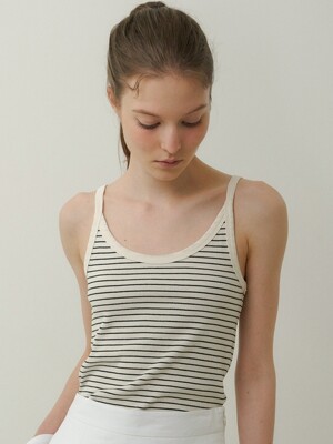 stripe sleeveless t-shirt (3colors)