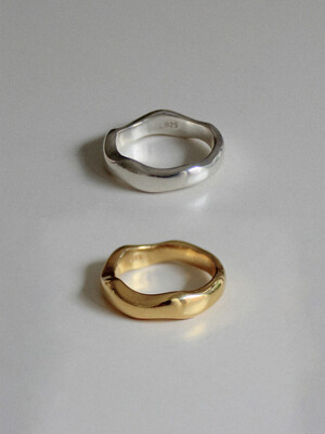 silver925 bold wave ring (2color)