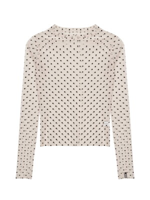 [서예지,문가영 착장] NICOLE LABEL SEE-THROUGH DOTS TOPS_BEIGE