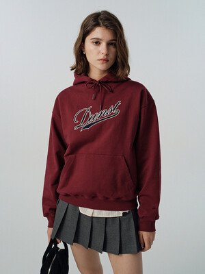 UNISEX PATCHED LOGO HOODIE BURGUNDY_UDTS5A118D2